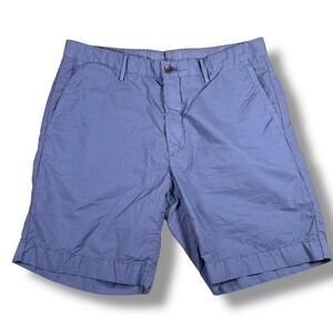 Ledbury Richmond Performance Shorts Mens 32 Blue Herringbone Golf Stretch Shorts